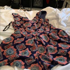 A pink and blue romper